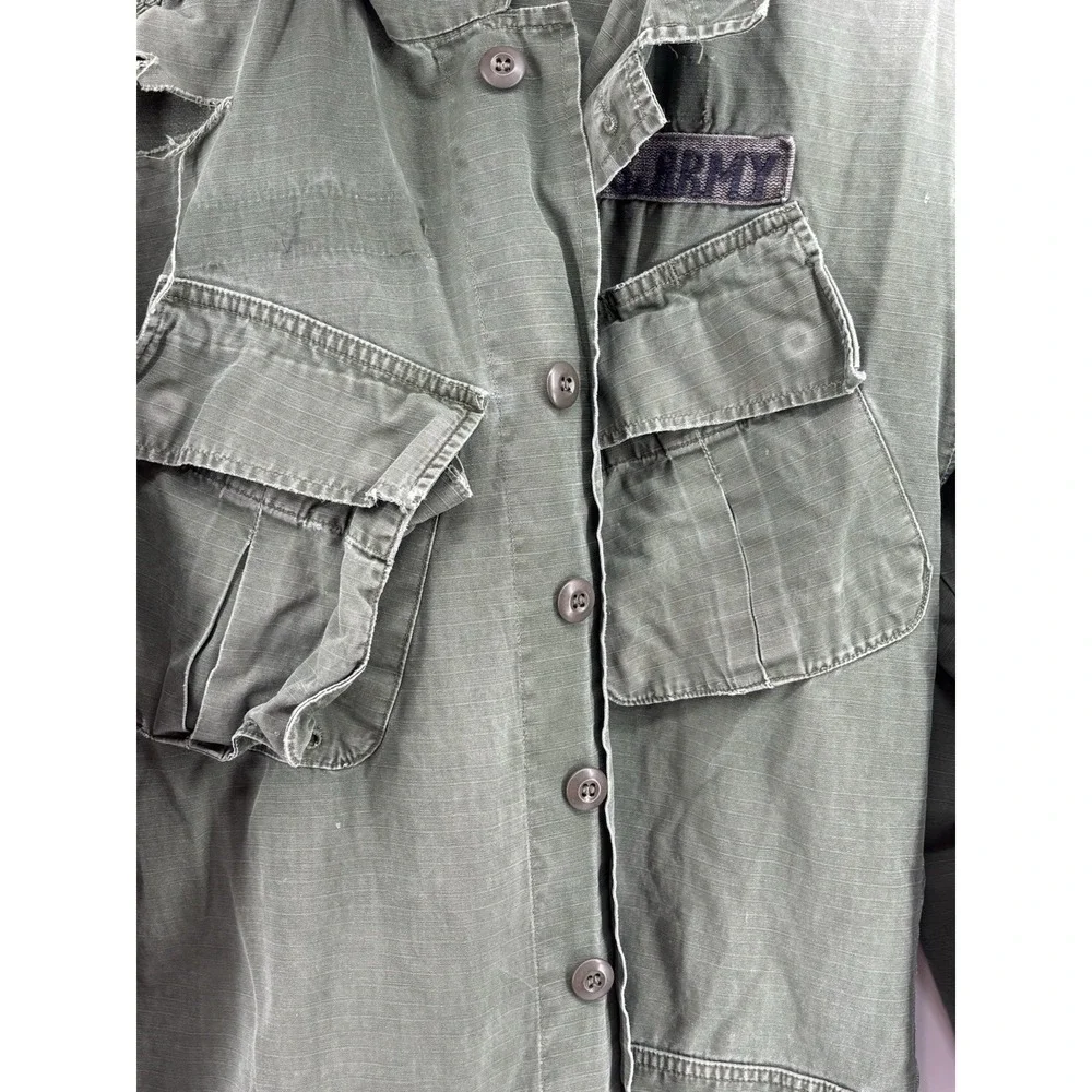 Vintage Vietnam OG-107 Jungle Jacket Cotton Ripstop Slant Pocket US Army Coat